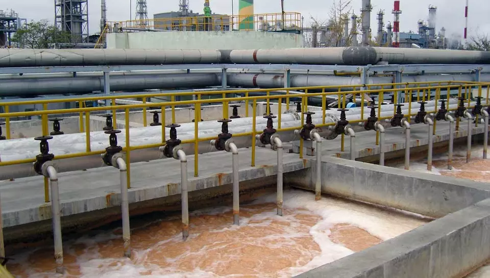 Industrial wastewater treatment process at Ulsan Resin Plant, improving water reuse and environmental sustainability.